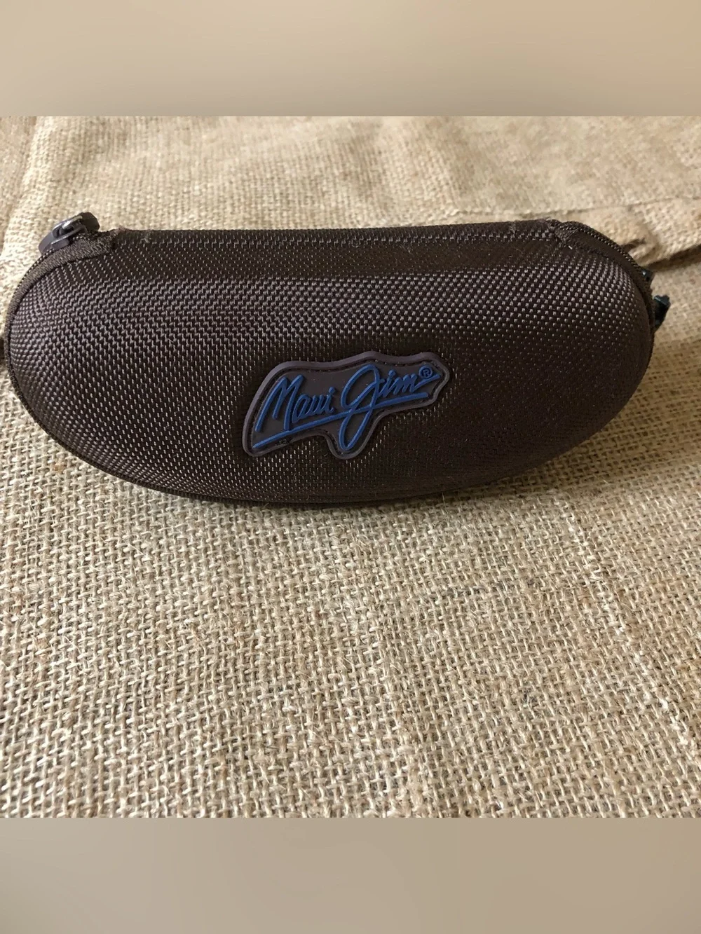 Maui Jim Brown Textured Eyeglasses/Sunglasses Case with Blue Logo - Like NEW!